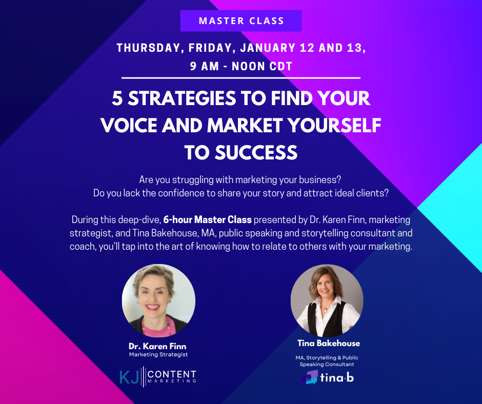 Master Class - 5 Strategies to Find Your Voice & Market Yourself to Success